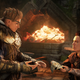 Eivor meets up with a dwarf blacksmith and gets a new shiny piece of armor from them.